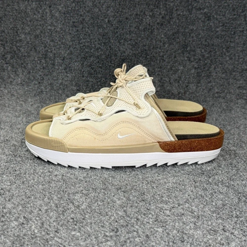 Nike Offline 2.0 Slide Sandal Men 9 Beige Khaki Athletic Retro Slip On Flip Flop